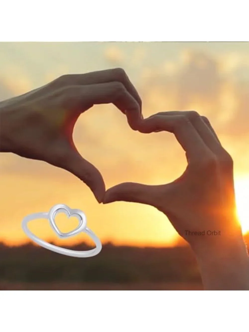 Minimalist Heart Statement Ring for Women Wedding Engagement